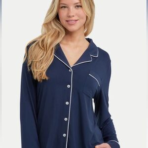 Izod Navy Blue Pajama Top with White Trim